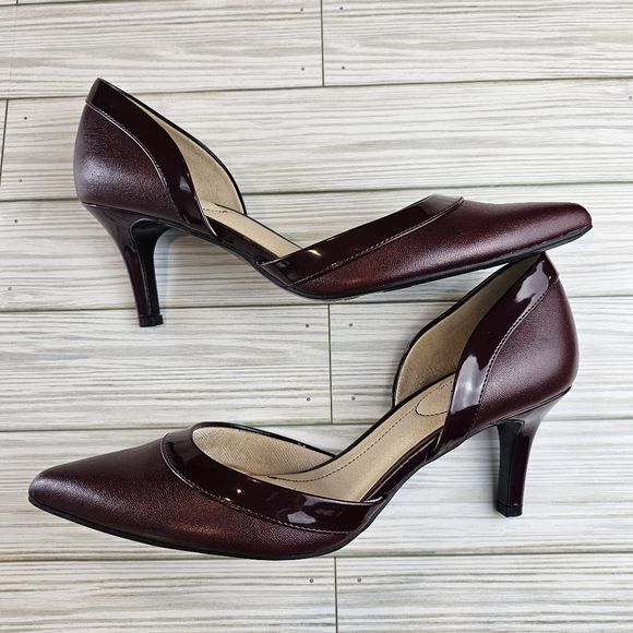 Life Stride Size 9 Witchy Academia D'Orsay Pointed Toe Heel Burgundy Red Saldana - Picture 10 of 12